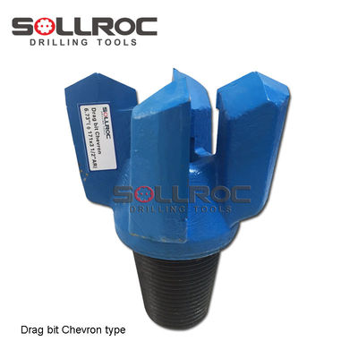 4 Wings Chevron Bor Bit untuk Middle Rock Pengeboran Emas Atau Disesuaikan dan API 2 3/8 'Reg Thread Jenis