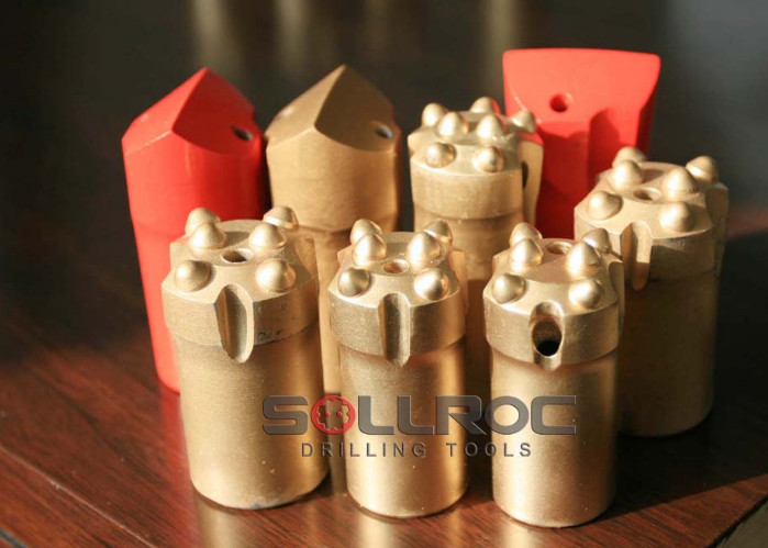 Self Drilling Tools Tungsten Carbide Tapered Button Bits For Anchor Bar